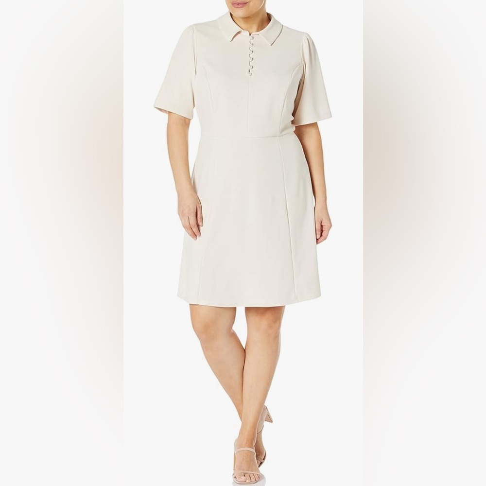 London Times Women’s Plus Pearl Button Shirtdress Size 18W NWT